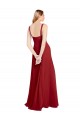 Long Sleeveless Soft Chiffon Red A-Line Bridesmaid Dress Colchester