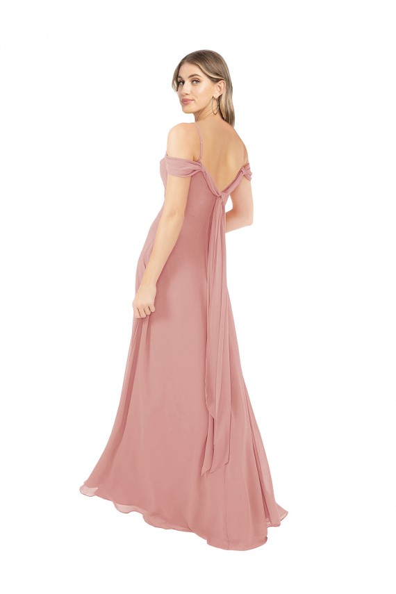 Long Sleeveless Soft Chiffon Bliss Pink A-Line Bridal Party Dress Colchester