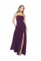 Long Sleeveless Soft Chiffon Grape Spaghetti Straps A-Line Bridesmaid Dress Colchester
