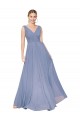 Long Sleeveless Soft Chiffon Dusty Blue A-Line Formal Evening Gown / Prom Dress / Bridesmaid Dress Colchester