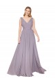 Long Sleeveless Soft Chiffon Dusty Rose A-Line Formal Evening Gown / Prom Dress / Bridesmaid Dress Colchester