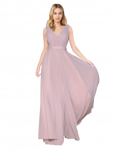Long Sleeveless Soft Chiffon Primrose A-Line Formal Evening Gown / Prom Dress / Bridesmaid Dress Colchester