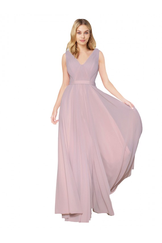 Long Sleeveless Soft Chiffon Primrose A-Line Formal Evening Gown / Prom Dress / Bridesmaid Dress Colchester