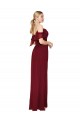 Long Cold Shoulder Soft Chiffon Burgundy Trumpet Formal Evening Gown / Prom Dress / Bridesmaid Dress Colchester