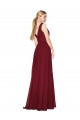 Long Sleeveless Soft Chiffon Burgundy V-Neck A-Line Prom Dresses Colchester