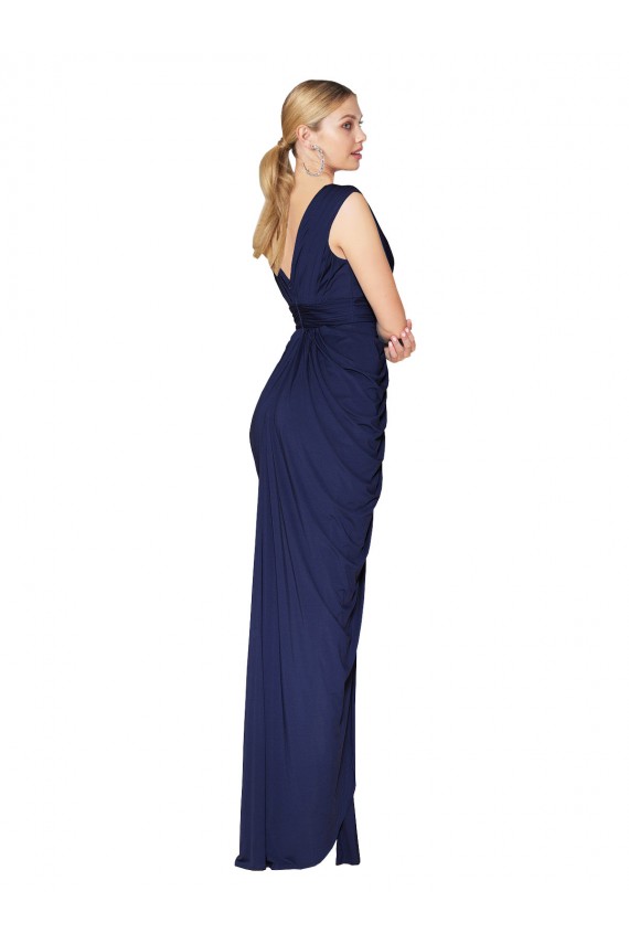 Long Sleeveless Soft Chiffon Dark Navy Mermaid Formal Evening Gown / Prom Dress / Bridesmaid Dress Colchester
