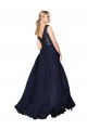Long Sleeveless Soft Chiffon & Sequin Dark Navy A-Line Semi Formal Evening Gown / Prom Dress / Bridesmaid Dress Colchester
