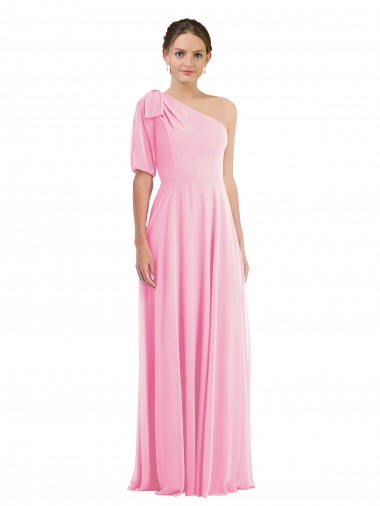 Long Sleeveless Soft Chiffon Barely Pink Trumpet Semi Formal Evening Dress / Bridesmaid Dress Colchester