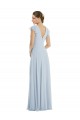 Long Flutter Sleeves Soft Chiffon Sea Glass A-Line Formal Evening Gown / Bridesmaid Dress Colchester