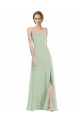 Long Sleeveless Soft Chiffon Sage Scoop Neck A-Line Semi Formal Evening Dress / Bridesmaid Dress Colchester