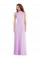 Long Sleeveless Soft Chiffon Lilac A-Line Semi Formal Evening Dress / Bridesmaid Dress Colchester