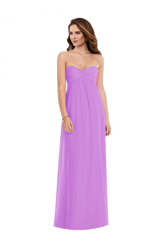 Long Sleeveless Soft Chiffon Violet A-Line Semi Formal Evening Dress / Bridesmaid Dress Colchester
