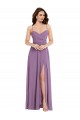 Long Sleeveless Soft Chiffon Dark Lavender A-Line Bridesmaid Dress / Formal Dress Colchester