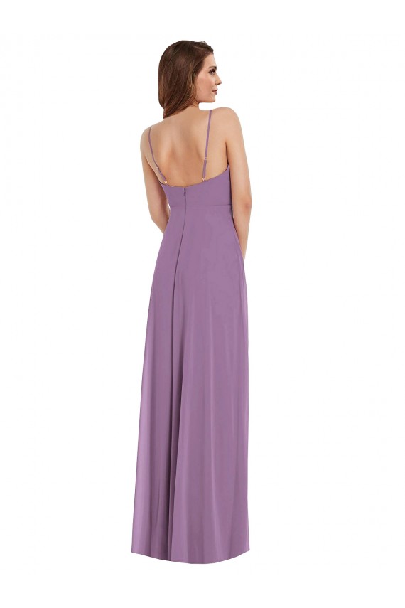 Long Sleeveless Soft Chiffon Dark Lavender A-Line Bridesmaid Dress / Formal Dress Colchester