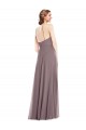Long Sleeveless Soft Chiffon Dusty Rose A-Line Formal Evening Gown / Bridesmaid Dress Colchester