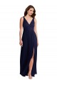 Long Sleeveless Soft Chiffon Dark Navy A-Line Black Tie Evening Gown / Bridesmaid Dress Colchester