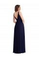 Long Sleeveless Soft Chiffon Dark Navy A-Line Black Tie Evening Gown / Bridesmaid Dress Colchester