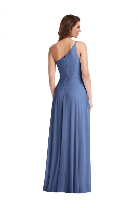 Long Sleeveless Soft Chiffon Windsor Blue A-Line Formal Evening Gown / Bridesmaid Dress Colchester