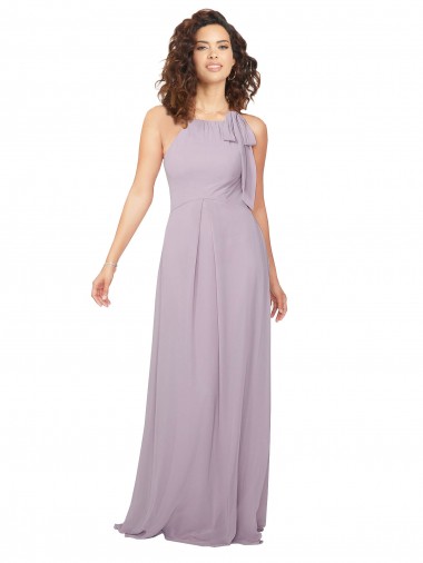 Long Sleeveless Chiffon Pink Glow A-Line Bridesmaid Dress / Evening Dress Colchester