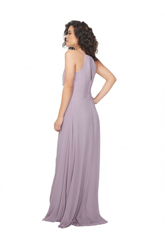 Long Sleeveless Chiffon Pink Glow A-Line Bridesmaid Dress / Evening Dress Colchester