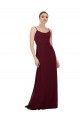 Long Sleeveless Soft Chiffon Burgundy Gold Scoop Neck A-Line Bridesmaid Dress Colchester