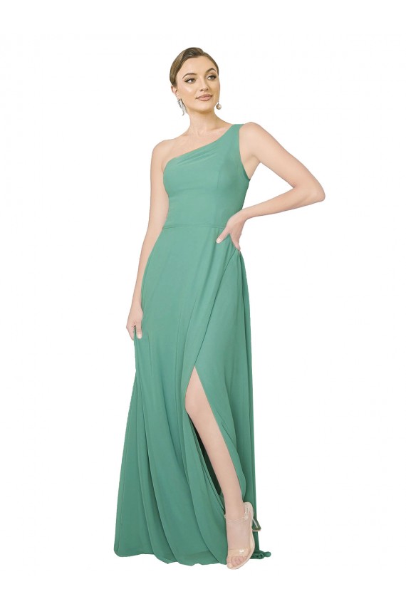 Long Sleeveless Soft Chiffon Icelandic Silver A-Line Bridesmaid Dress Colchester