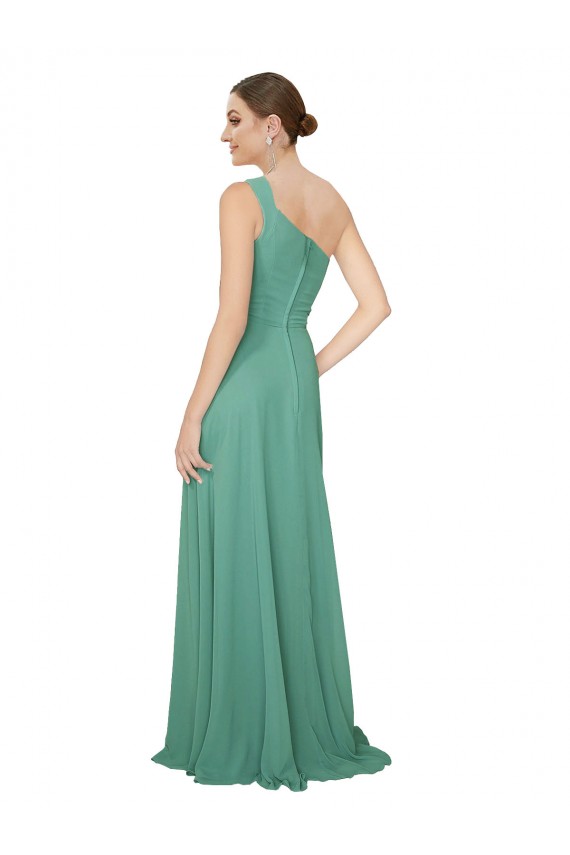 Long Sleeveless Soft Chiffon Icelandic Silver A-Line Bridesmaid Dress Colchester