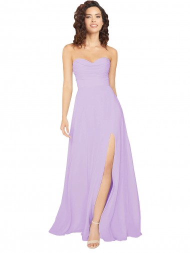 Long Sleeveless Chiffon Lilac A-Line Bridesmaid Dress / Evening Dress Colchester