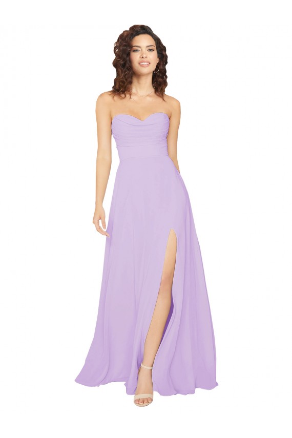Long Sleeveless Chiffon Lilac A-Line Bridesmaid Dress / Evening Dress Colchester