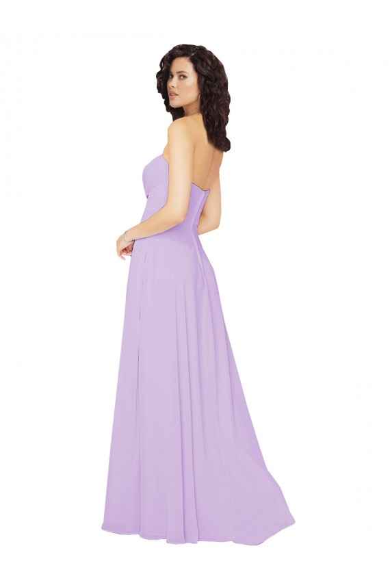 Long Sleeveless Chiffon Lilac A-Line Bridesmaid Dress / Evening Dress Colchester