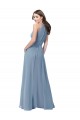 Long Sleeveless Chiffon Dusty Blue A-Line Bridesmaid Formal Dress Colchester