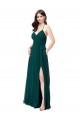 Long Sleeveless Chiffon Hunter Green A-Line Wedding Party Dress Colchester
