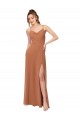 Long Sleeveless Soft Chiffon Rosewood A-Line Bridesmaid Dress Colchester