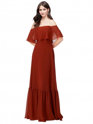 Long Short Flutter Sleeves Soft Chiffon Red A-Line Bridesmaid Dress Colchester