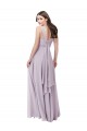 Long Sleeveless Soft Chiffon Pink Glow A-Line Bridesmaid Dress Colchester