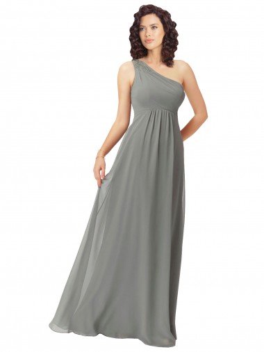 Long Sleeveless Soft Chiffon Wisteria A-Line Bridesmaid Dress Colchester