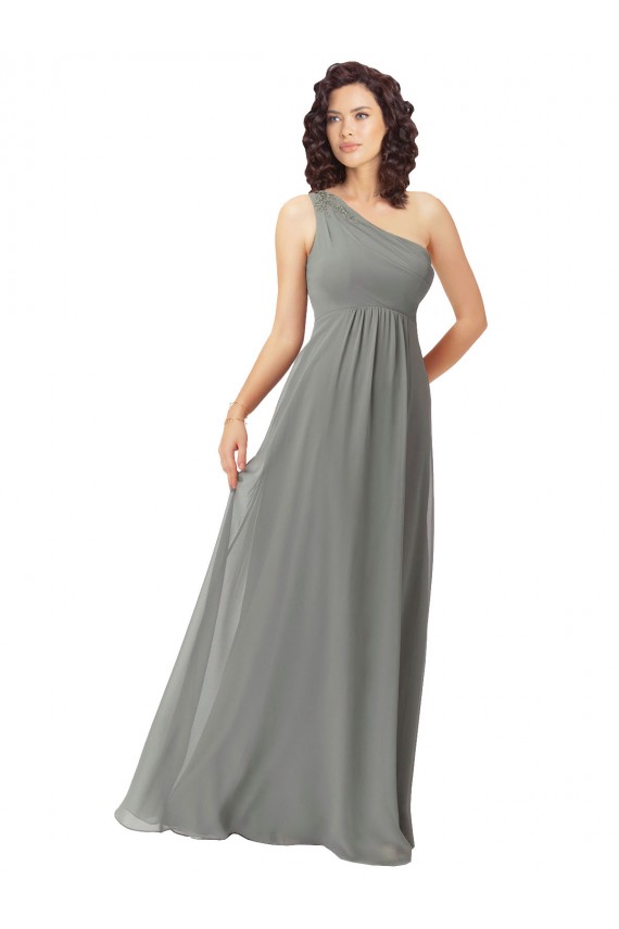Long Sleeveless Soft Chiffon Wisteria A-Line Bridesmaid Dress Colchester