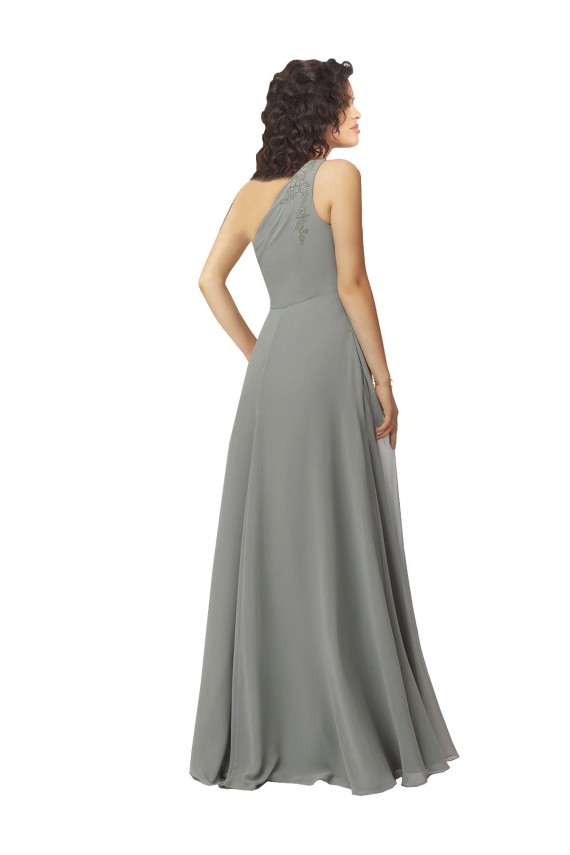 Long Sleeveless Soft Chiffon Wisteria A-Line Bridesmaid Dress Colchester