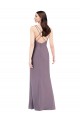 Long Sleeveless Soft Chiffon Dark Lavender Column Formal Evening Gown / Bridesmaid Dress Colchester
