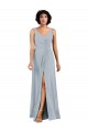 Long Sleeveless Soft Chiffon Sea Glass Column Bridesmaid Dress Colchester
