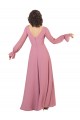 Long Long Sleeves Soft Chiffon Sea Glass A-Line Formal Dress / Bridesmaid Dress Colchester