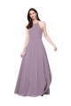 Long Sleeveless Chiffon Dark Lavender A-Line Bridesmaid Dress / Evening Dress Colchester