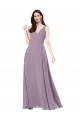 Long Sleeveless Soft Chiffon Dark Lavender Sheath Formal Evening Gown / Bridesmaid Dress Colchester