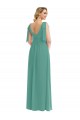 Long Sleeveless Soft Chiffon Icelandic Silver A-Line Semi Formal Evening Dress / Bridesmaid Dress Colchester