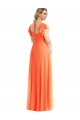Long Flutter Sleeves Soft Chiffon Tangerine Tango A-Line Semi Formal Evening Dress / Bridesmaid Dress Colchester