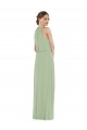 Long Sleeveless Soft Chiffon Smoke Green A-Line Semi Formal Evening Dress / Bridesmaid Dress Colchester