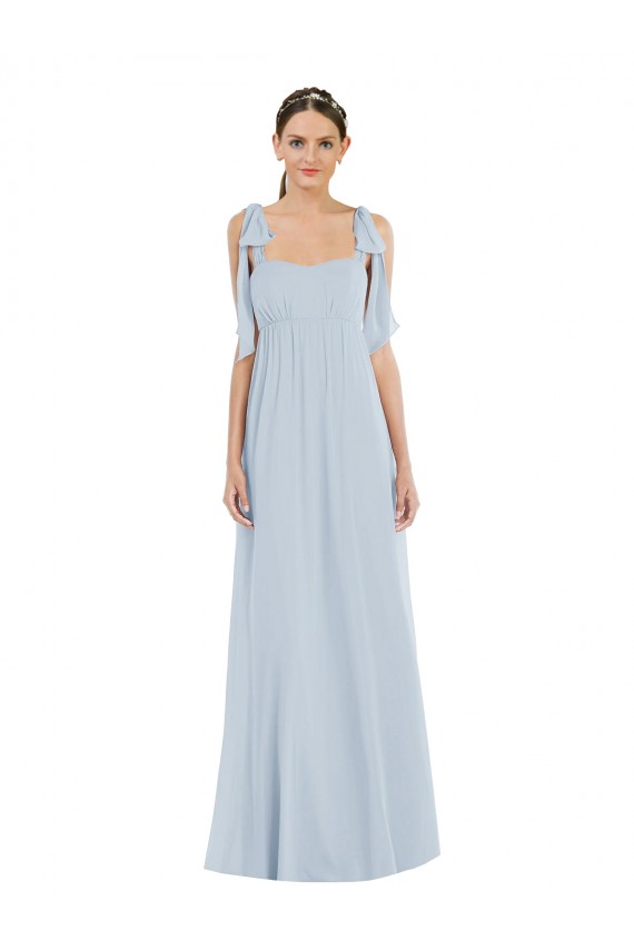 Long Sleeveless Soft Chiffon Sea Glass A-Line Semi Formal Evening Dress / Bridesmaid Dress Colchester