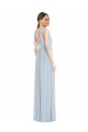 Long Sleeveless Soft Chiffon Sea Glass A-Line Semi Formal Evening Dress / Bridesmaid Dress Colchester