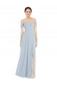 Long Flounce Sleeves Soft Chiffon Sea Glass A-Line Semi Formal Evening Dress / Bridesmaid Dress Colchester