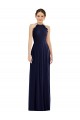 Long Sleeveless Soft Chiffon Dark Navy A-Line Semi Formal Evening Dress / Bridesmaid Dress Colchester